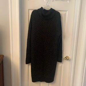 Sweater polo dress lack with a silver speck in it nwt size L